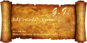 Göncző Ivonn névjegykártya